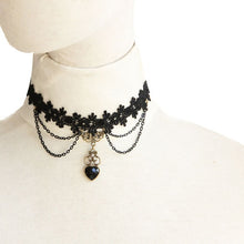 Load image into Gallery viewer, Black &amp; Gold Choker Necklace