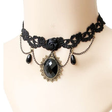 Load image into Gallery viewer, Black &amp; Gold Choker Necklace