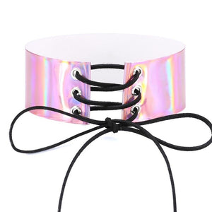 Holographic Collar Choker Necklace
