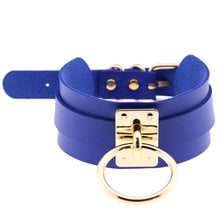 Load image into Gallery viewer, Leather Choker Necklace - Gold