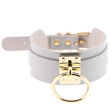 Load image into Gallery viewer, Leather Choker Necklace - Gold