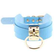 Load image into Gallery viewer, Leather Choker Necklace - Gold