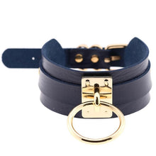 Load image into Gallery viewer, Leather Choker Necklace - Gold