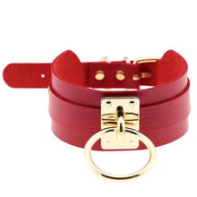 Load image into Gallery viewer, Leather Choker Necklace - Gold