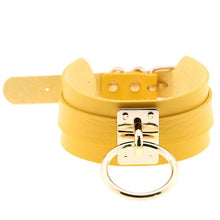 Load image into Gallery viewer, Leather Choker Necklace - Gold