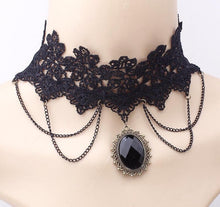 Load image into Gallery viewer, Vintage Black &amp; Gold Chocker Necklace