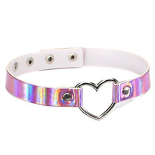Load image into Gallery viewer, Holographic Collar Heart Choker Necklace