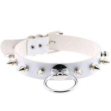 Load image into Gallery viewer, Black Metal Leather Choker Necklace