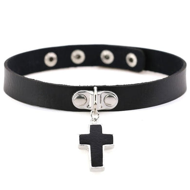 Black Leather + Choker Necklace
